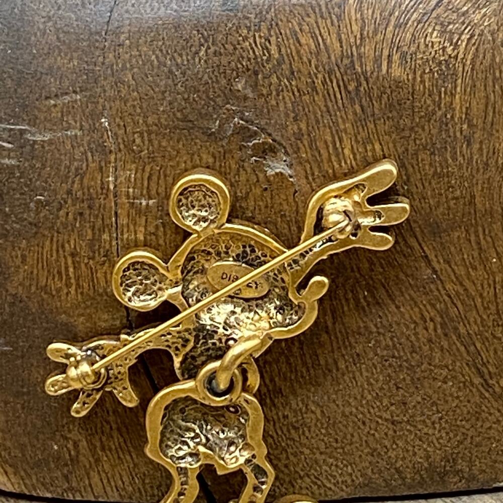 Mickey Mouse Walt Disney Pin Broach Brooch Swinging Hips Hinge Gold Tone Jewelry - Picture 3 of 10